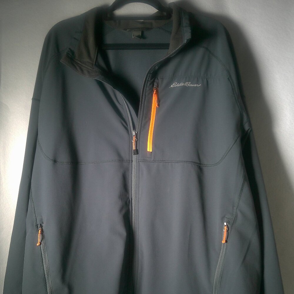 Eddie Bauer Jacket Mens XL Navy Blue Full Zip Windbreaker Light Weight